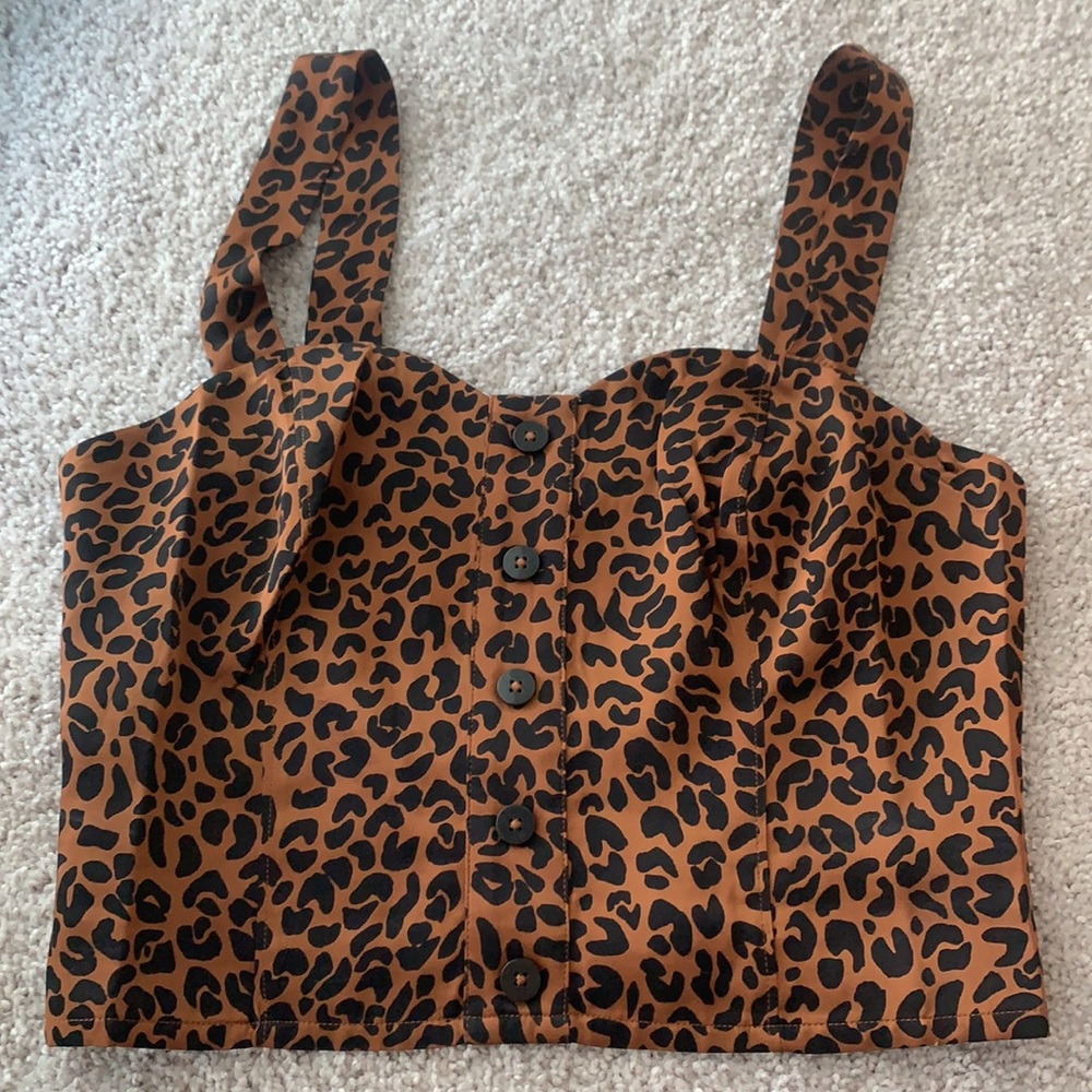 NWOT Good American Leopard Print Top